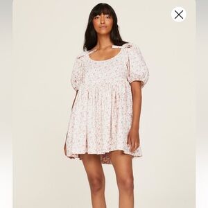 Sandy Liang Hugo Floral denim Mini Dress 4 NWT